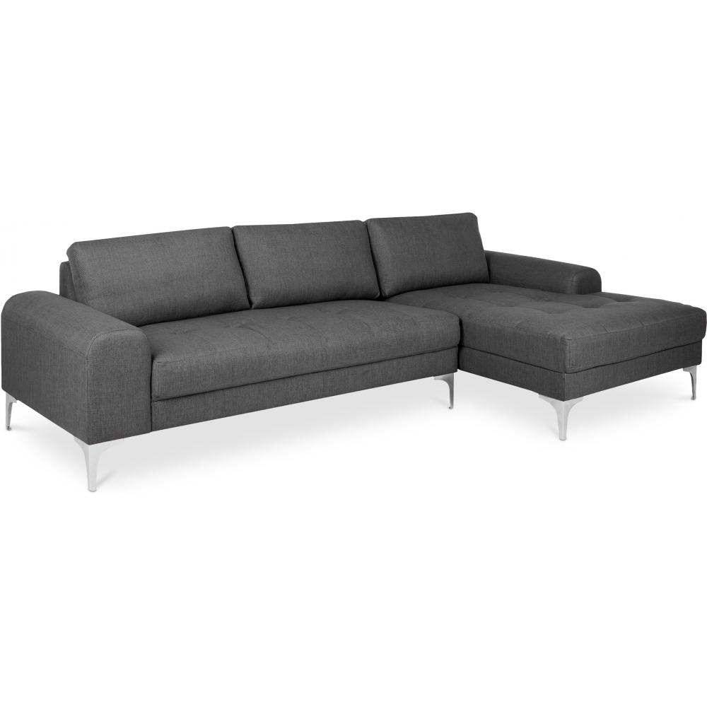  Buy Design Corner Sofa (5 seats) - Left Angle - Fabric Dark grey 26730 - in the EU
