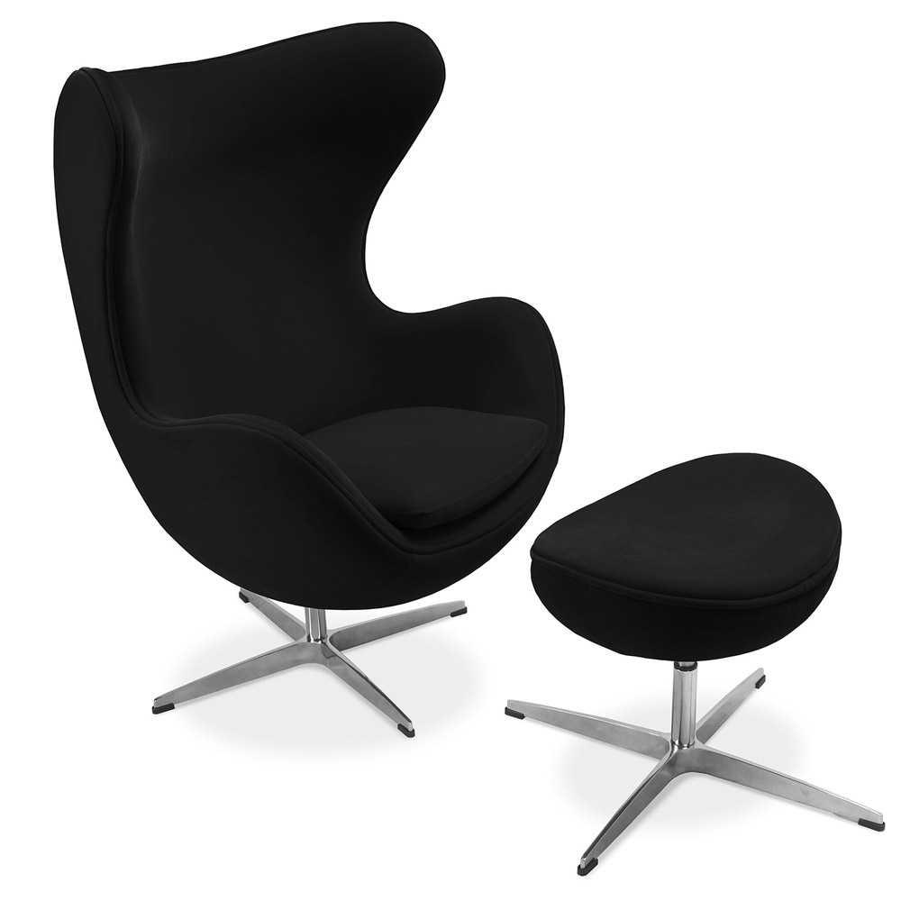  Buy Bold Chair with Ottoman - Fabric Black 13657 - in the EU