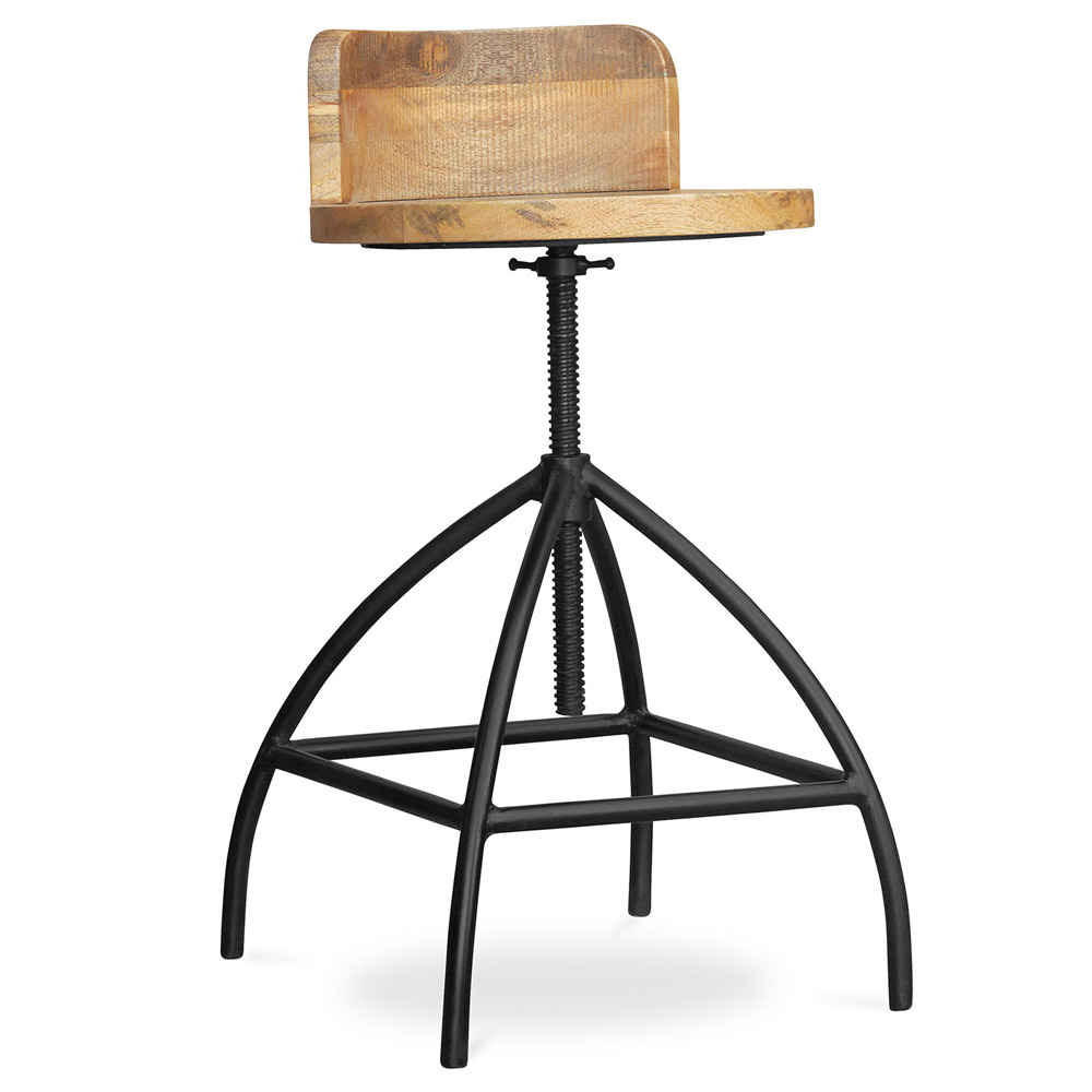  Buy Onawa vintage industrial style stool Natural wood 58481 - in the EU