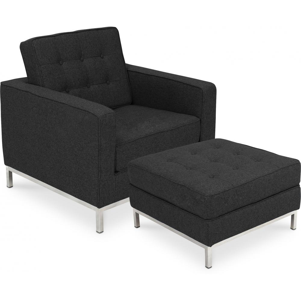  Buy Kanel Armchair with Matching Ottoman - Cashmere Black 16513 - in the EU