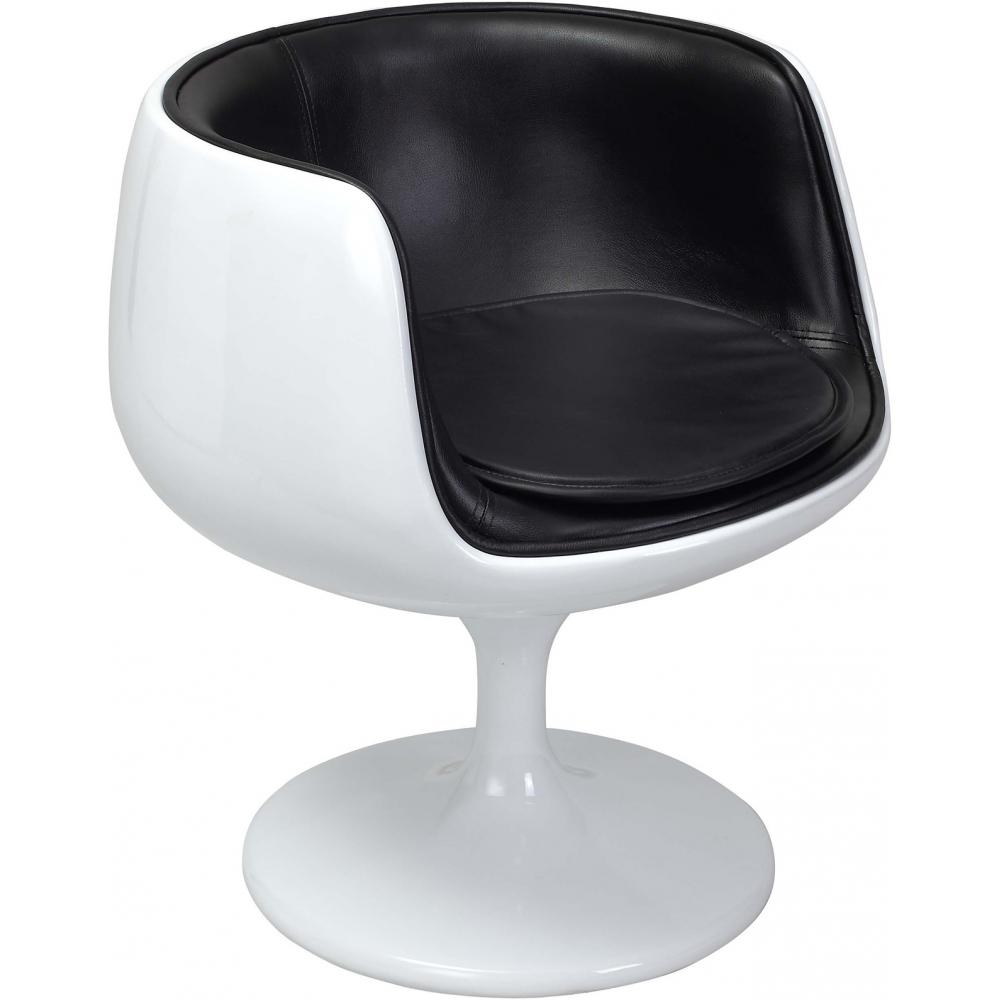  Buy Lounge Chair - White Designer Chair - Upholstered in Leather - Brandy Black 13159 - in the EU