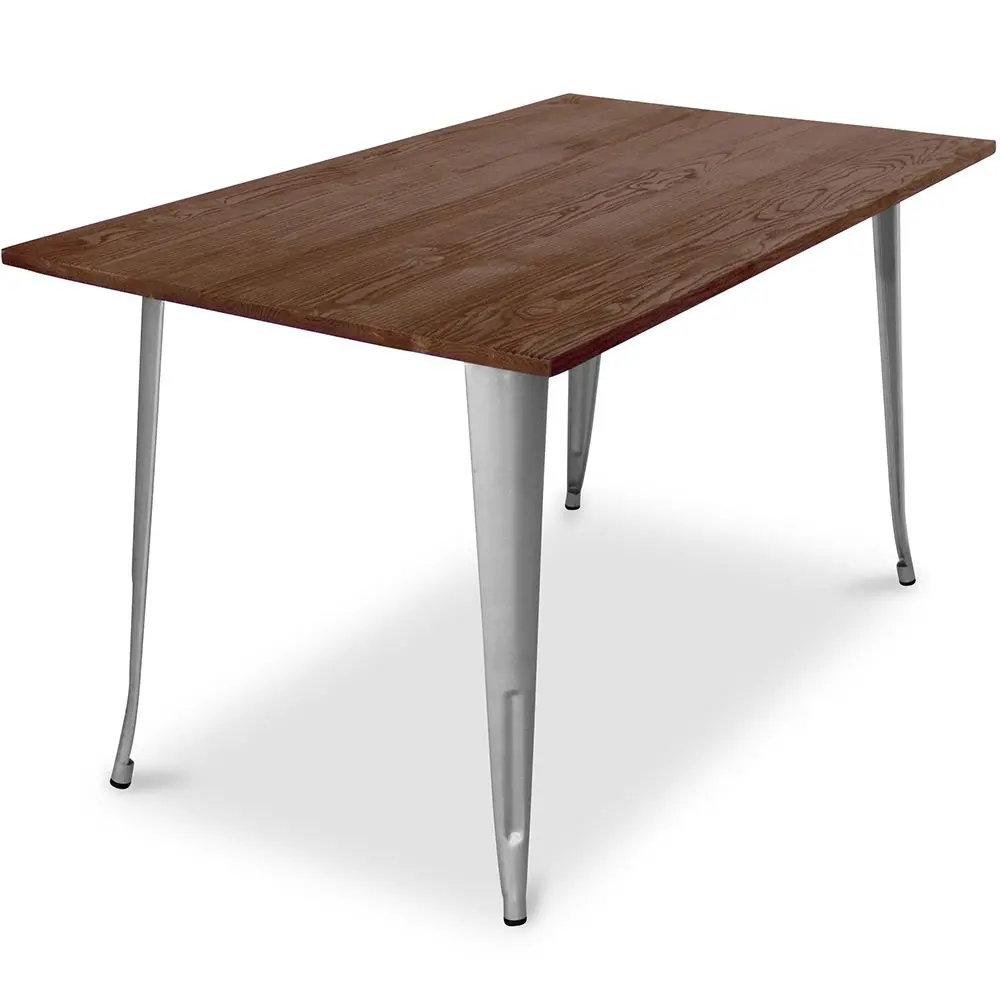  Buy Bistrot Metalix Industrial Dining Table - 140 cm - Dark Wood Steel 58996 - in the EU