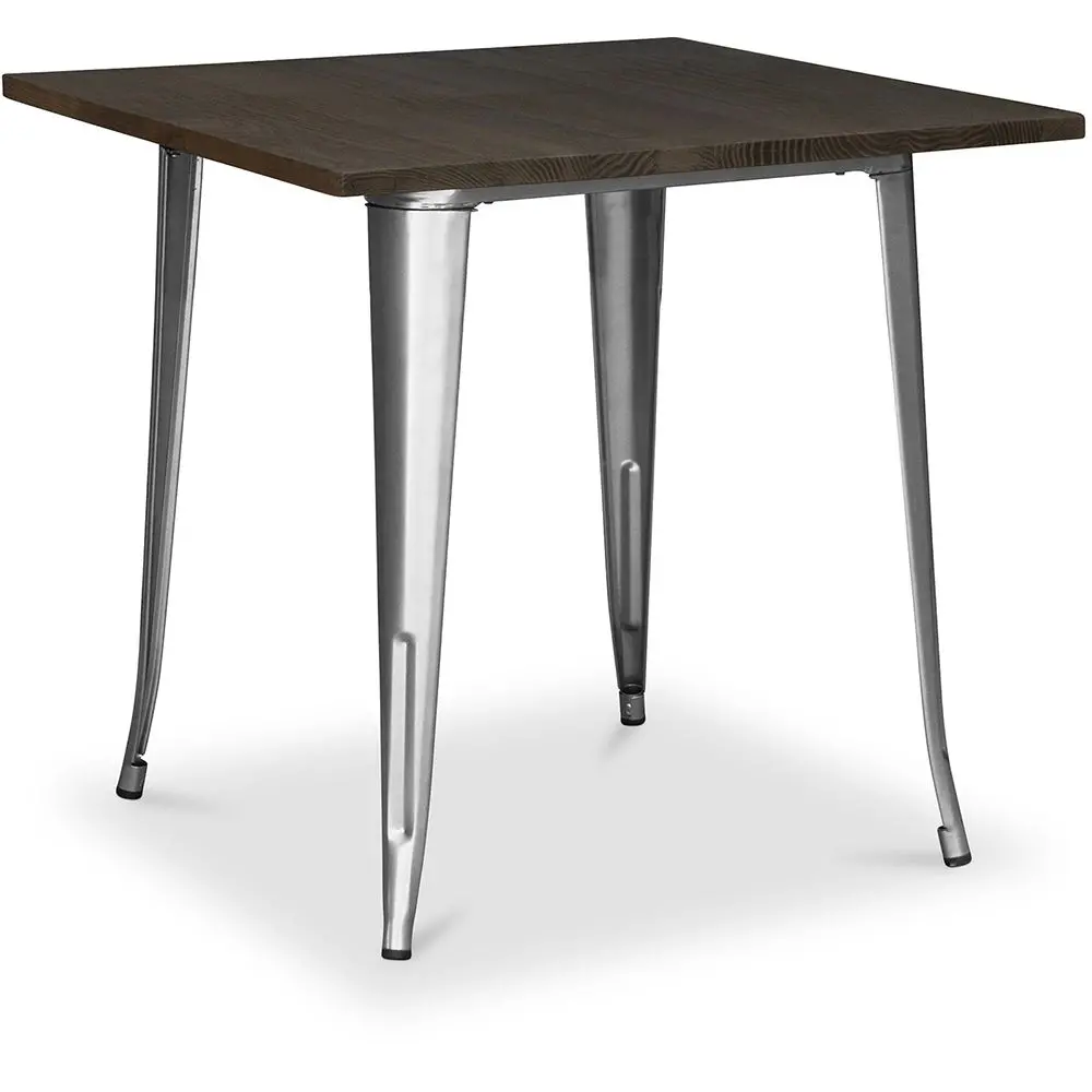  Buy Bistrot Metalix Industrial Dining Table - 80 cm - Dark Wood Steel 58995 - in the EU