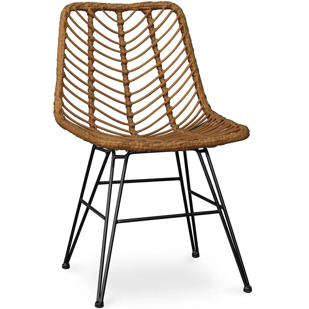  Buy Synthetic wicker dining chair - Valery Natural wood 59254 - in the EU