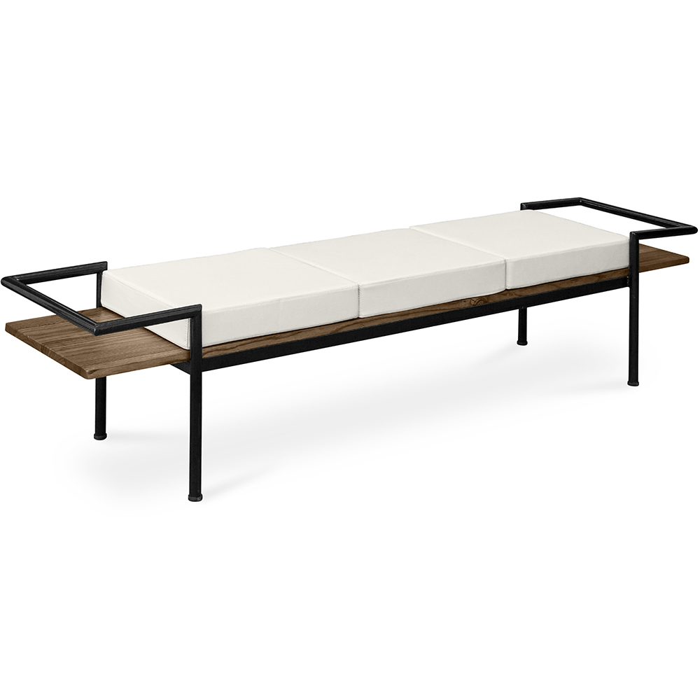  Buy Scandinavian style bench with cushions - Wood and metal Cream 59298 - in the EU