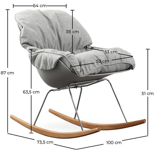 Buy Scandinavian Design Padded Rocking Chair in the Europe MyFaktory