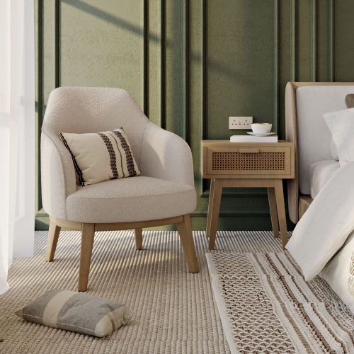 Buy Bedside Table with Drawer Boho Bali Wood Hanay in the