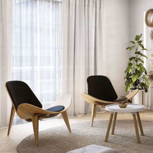Leather scandi armchair top