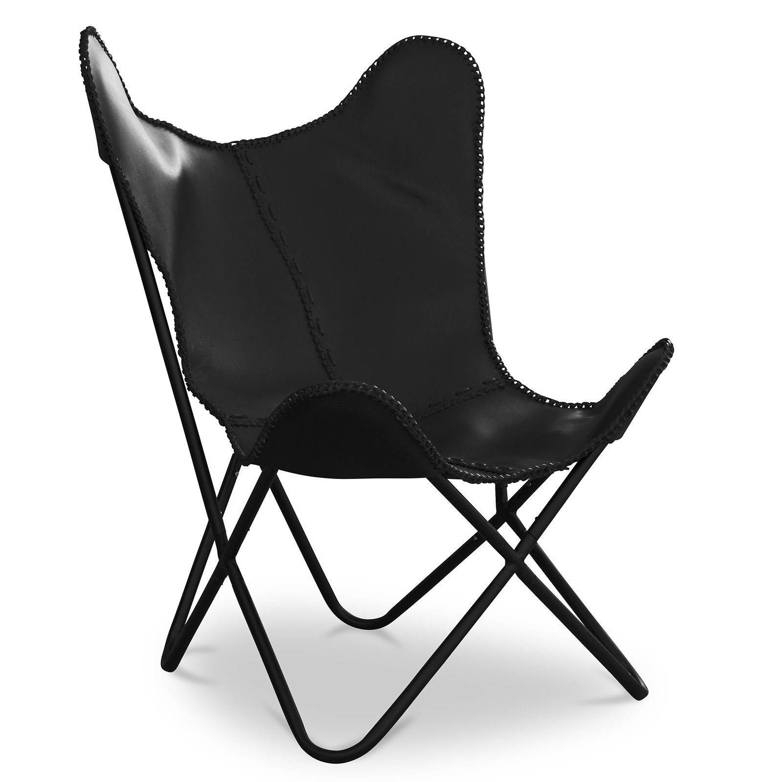 Buy Leather Chair Butterfly Design Winq Black 58894 in the Europe