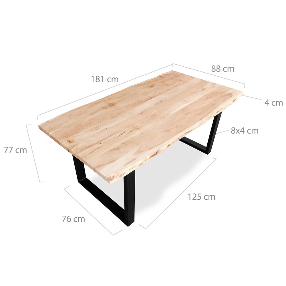 Buy Industrial Solid Wood Dining Table Tyke Natural Wood 59290 In The Europe Myfaktory