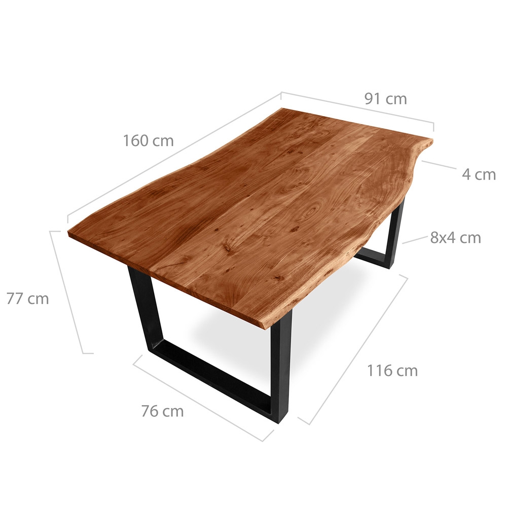 Buy Industrial Solid Wood Dining Table Cleveland Natural Wood 59291 In The Europe Myfaktory
