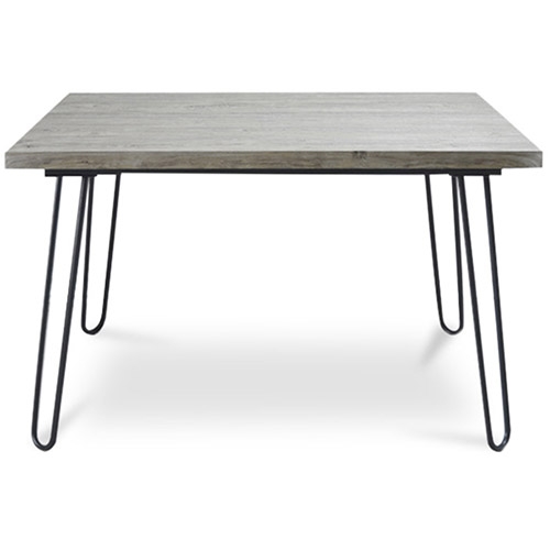 AINPECCA Dining Table Industrial Style MDF top with Metal legs 150 x 90cm, Oak effect top with leg A