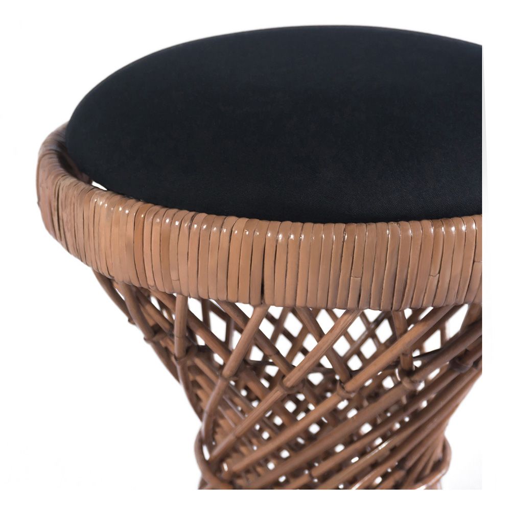 Rattan garden stool with clearance cushion