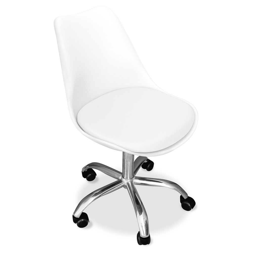 White task chair with wheels outlet