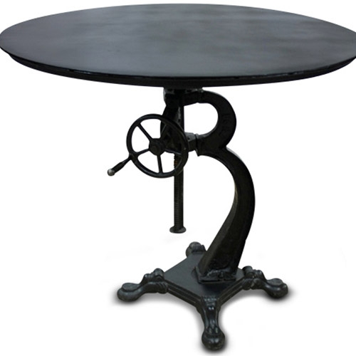 Round Height Adjustable Vintage, Round Vintage Table