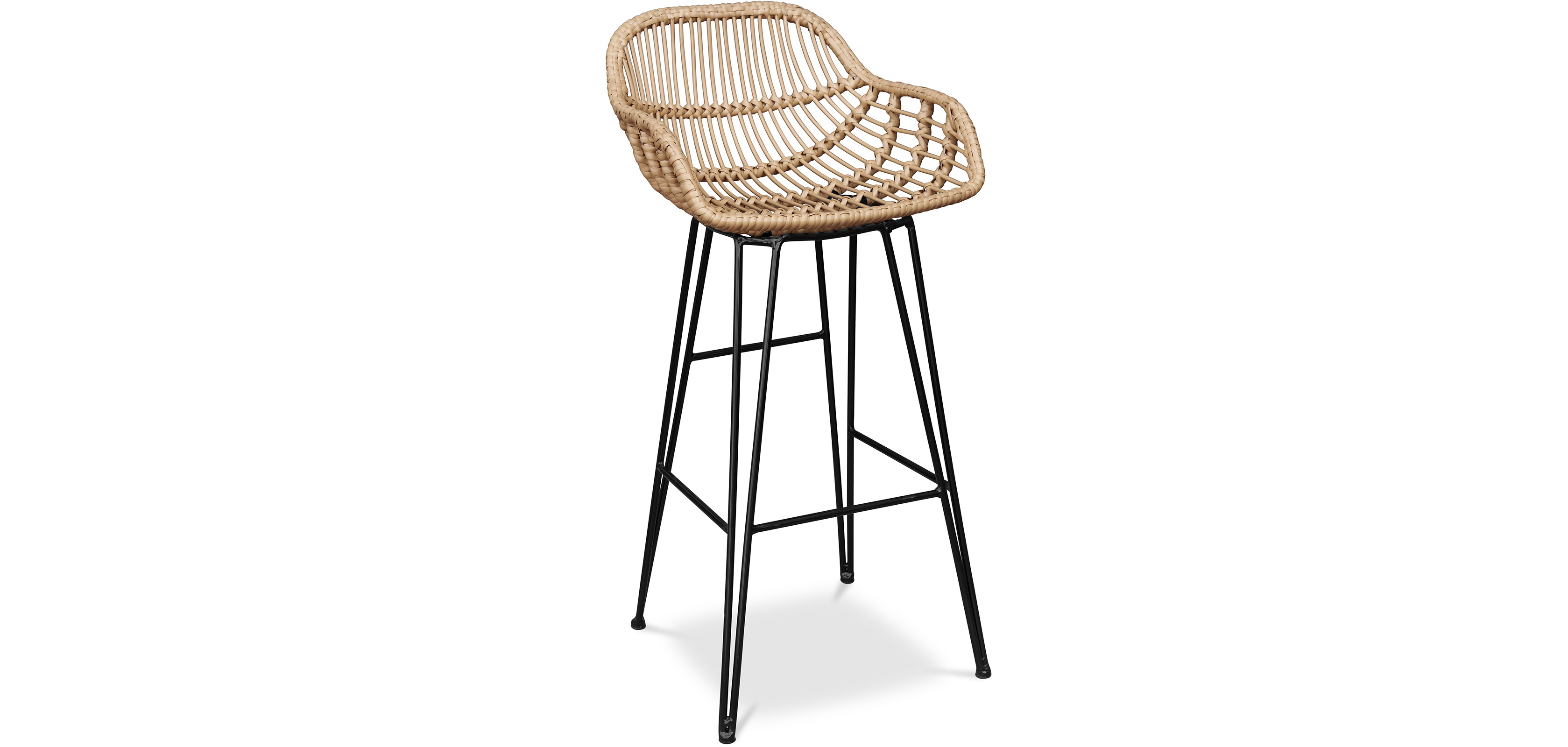 Buy Synthetic wicker bar stool - Magony Natural wood 59256 - in the EU