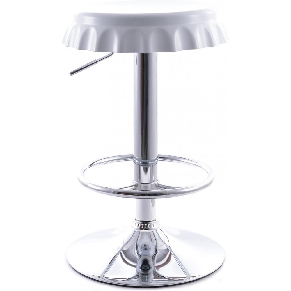 Buy Swivel Chromed Metal Bottle Cap Bar Stool Height Adjustable White