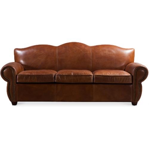 3 Seater Brown Leather Sofa 58607, Vintage Style Brown Leather Sofa