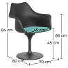 Buy Dining Chair with Armrests - Black Swivel Chair - Tulipa Turquoise 59260 in the Europe