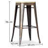Buy Bistrot Metalix style stool - 76cm  - Metal and Light Wood Red 59704 - in the EU
