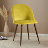 Buy Dining Chair - Upholstered in Velvet - Scandinavian Design - Bennett Yellow 59991 - in the EU