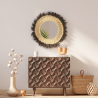 Buy Wall Mirror - Boho Bali Round Design (60 cm) - Melu Natural wood 60059 home delivery