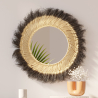 Buy Wall Mirror - Boho Bali Round Design (60 cm) - Melu Natural wood 60059 with a guarantee
