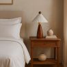 Buy Table Lamp with Wooden Base and White Cement Shade - Lumivie Brown 61735 with a guarantee