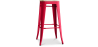 Buy Bistrot Metalix style stool - 76cm  - Metal and Light Wood Red 59704 - in the EU