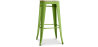 Buy Bistrot Metalix style stool - 76cm  - Metal and Light Wood Light green 59704 in the Europe