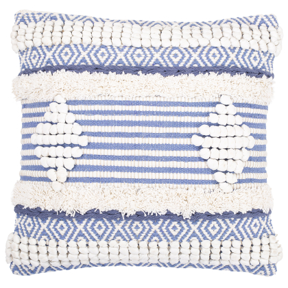 Buy Square Cotton Cushion in Boho Bali Style cover + filling - Luna Blue 60187 - prices