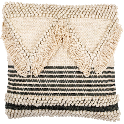 Buy Square Cushion in Boho Bali Style, Cotton & Wool cover + filling - Stara Multicolour 60206 with a guarantee