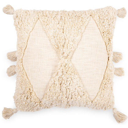 Buy Square Cotton Cushion in Boho Bali Style cover + filling - Laily White 60216 at MyFaktory