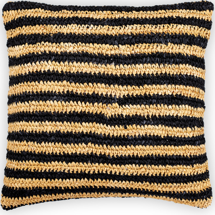 Buy Square Boho Bali Cushion, Raffia cover + filling - Chelsea Beige 60224 with a guarantee
