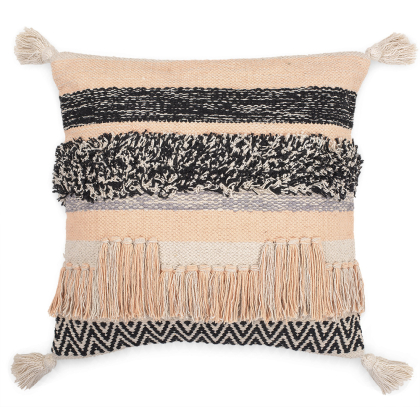 Buy Square Cotton Cushion in Boho Bali Style cover + filling - Ava Multicolour 60228 - prices