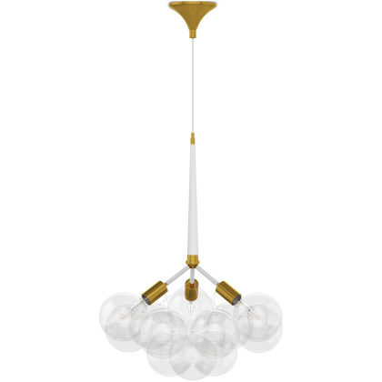 Buy Pendant lamp, globe chandelier in modern design, 9 glass globes - Plaus White 60405 in the Europe