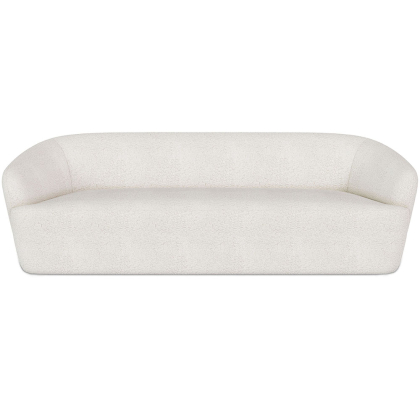 Buy Curved Sofa - 3 Seater - Boucle Fabric - Curva White 60630 in the Europe